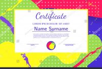 Kids Diploma Certificate Template Abstract Shapes Stock Vector inside Fun Certificate Templates