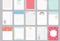 Kids Notebook Page Template Vector Cards Notes Stickers Labels regarding Notebook Label Template