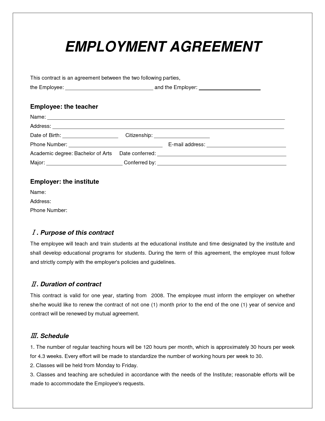 Labor Contract Template  Invitation Templates  Employment intended for Collateral Warranty Agreement Template