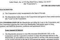 Labor Smart Inc  Form Sa  Ex  Shareholder Loan with S Corp Shareholder Agreement Template