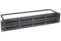 Leviton Port Extreme Cat  Flat Style Ru Patch Panel With Cable  Management Bar Black within Leviton Patch Panel Label Template