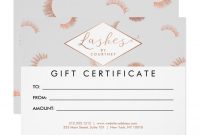 Lots Of Lashes Pattern Grayrose Gold Gift Card  Zazzle with Salon Gift Certificate Template