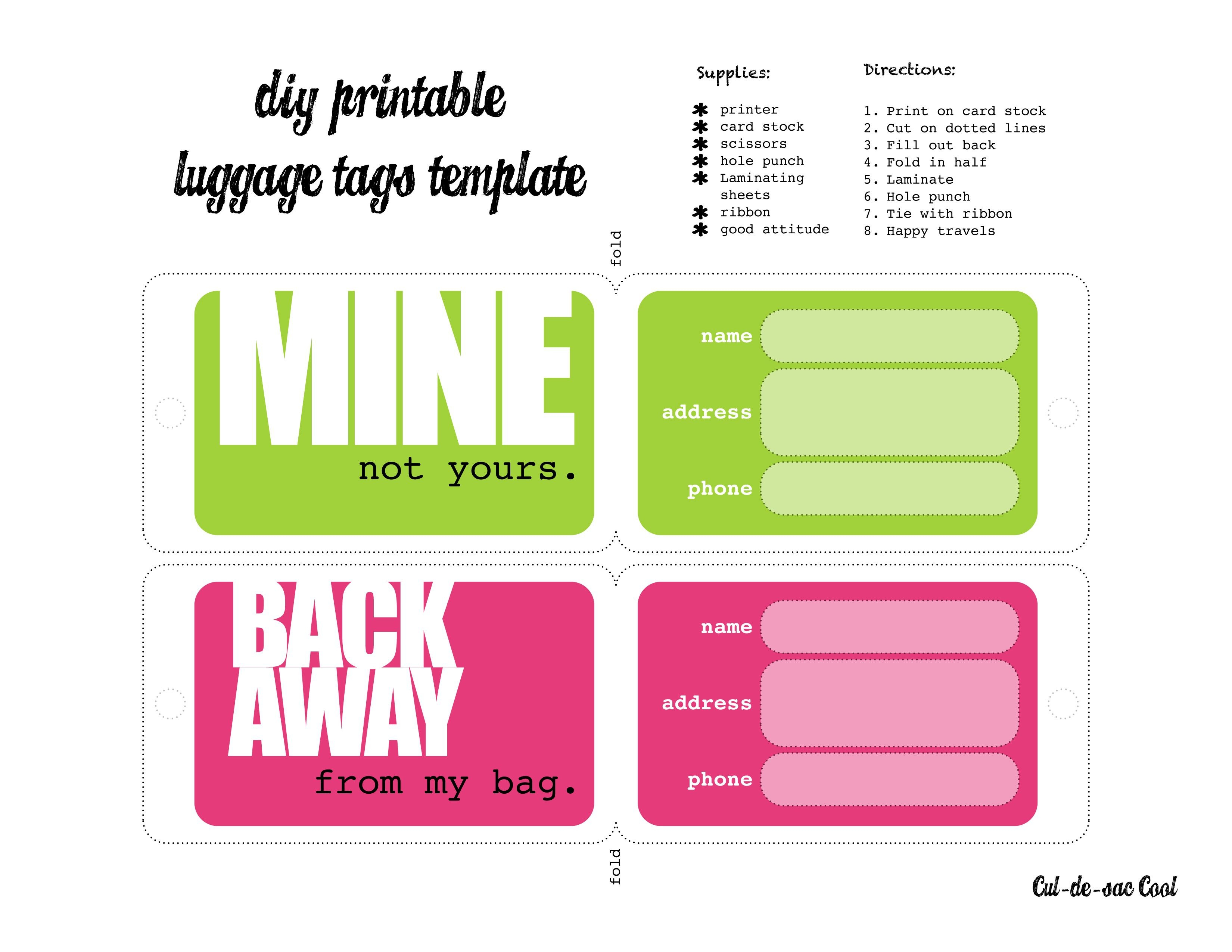 Luggage Tags Template I Was Able To Print Them And Cut Them Down A pertaining to Luggage Label Template Free Download