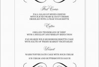 Luxury Free Wedding Menu Template  Best Of Template intended for Free Printable Menu Templates For Wedding