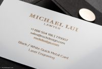 Luxury Metal Law Firm Free Black And White Business Card Template inside Lawyer Business Cards Templates