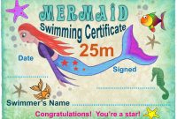 M Mermaid Swimming Certificate  Rooftop Post Printables with regard to Free Swimming Certificate Templates