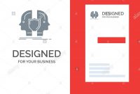 Man Face Dual Identity Shield Grey Logo Design And Business Card in Shield Id Card Template