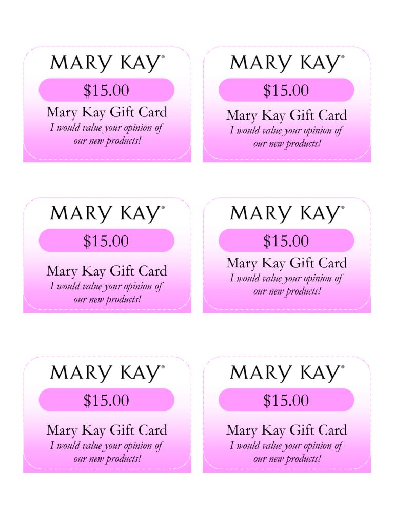 Mary Kay Birthday Certificates Mary Kay Gift Card I Would Value within