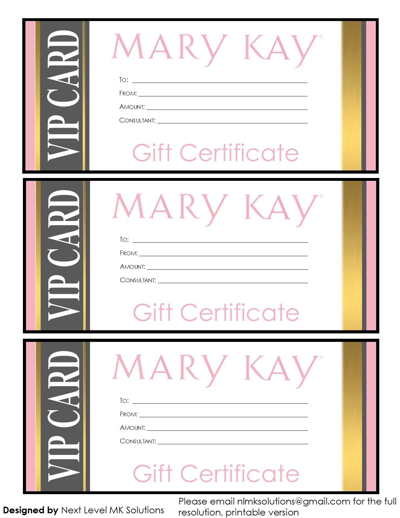 Mary Kay Gift Certificates  Please Email For The Full Pdf Printable within Mary Kay Gift Certificate Template