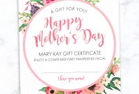 Mary Kay Mother's Day Gift Certificate Find It Only At Www within Mary Kay Gift Certificate Template