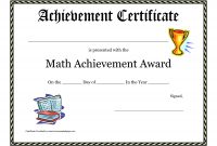 Math Achievement Award Printable Certificate Pdf  Math Activites with Hayes Certificate Templates
