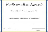 Math Certificate Template  Sansurabionetassociats within Math Certificate Template