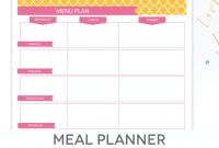 Menu Plan Weekly Meal Planning Template Printable Editable  Etsy for Breakfast Lunch Dinner Menu Template
