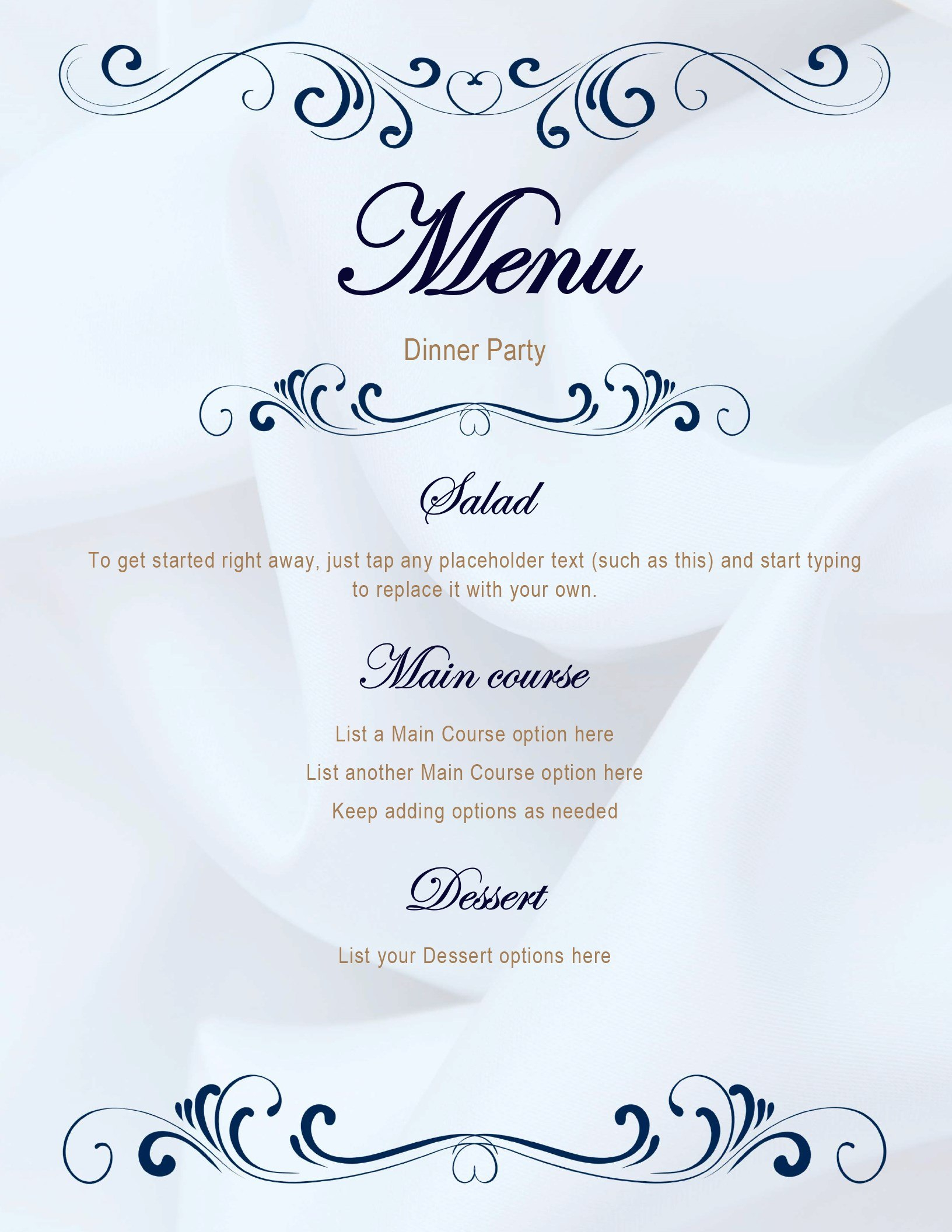 Blank Dinner Menu Template 10  Examples of Professional Templates Ideas