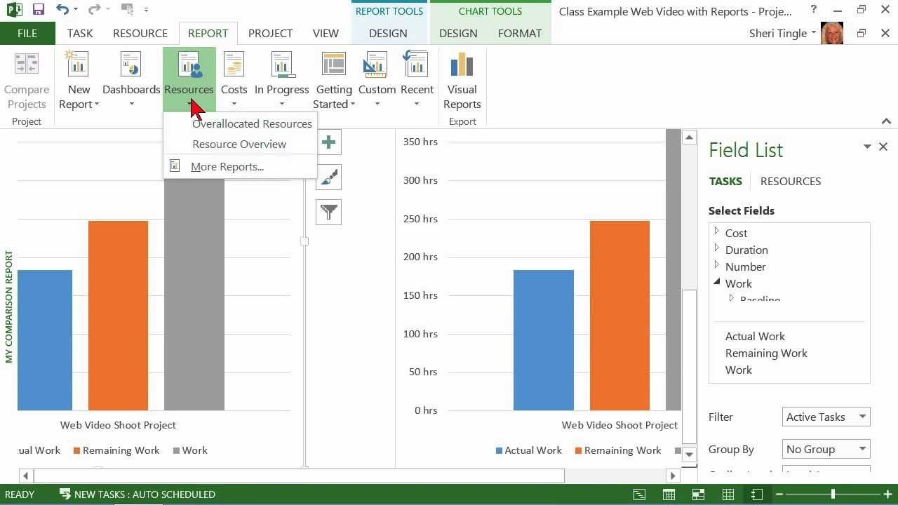 Microsoft Office Project  Tutorial Creating A Custom Report  K throughout Ms Project 2013 Report Templates