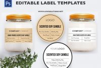 Minimalist Candle Label Black And Gold Label Bottlelabels  Etsy with Templates For Labels For Jars