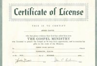 Minister License Certificate Template  Template Modern Design intended for Free Ordination Certificate Template
