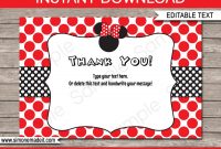 Minnie Mouse Thank You Cards Printable Minnie Mouse Theme  Etsy regarding Minnie Mouse Card Templates