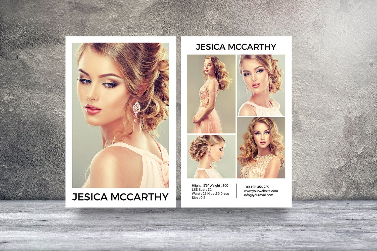 Modeling Comp Card  Fashion Model Comp Card Template  Photoshop within Download Comp Card Template