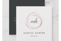 Modern Faux Rose Gold Abstract Square Business Card  Zazzle inside Place Card Size Template