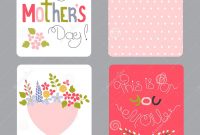 Mothers Day Set Of Cards Stock Vector Illustration Of Color intended for Small Greeting Card Template