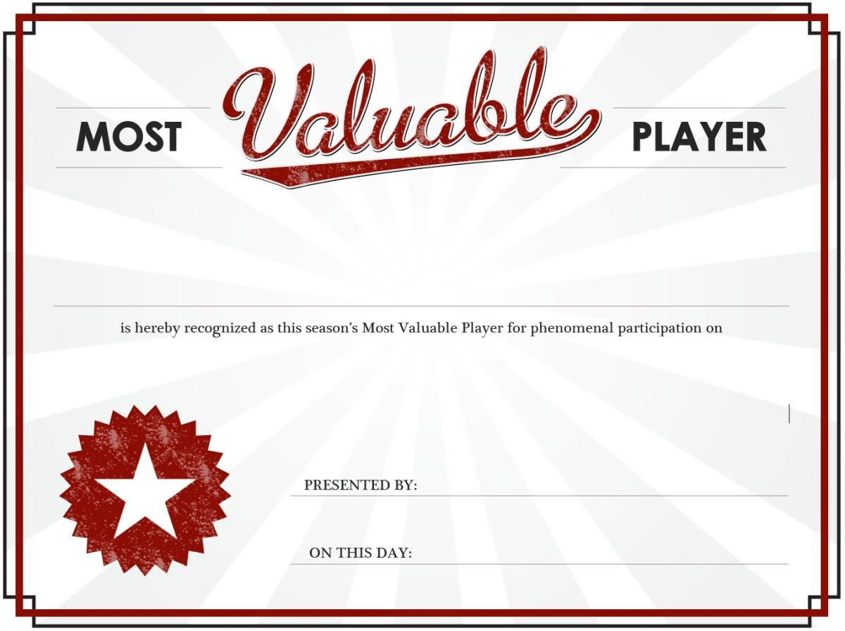 Mvp Certificate Blank Template  Imgflip inside Player Of The Day Certificate Template