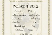 Name A Star For Free Certificate  Ace Cec Courses regarding Star Naming Certificate Template