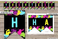 Neon Glow Party Pennant Banner Template  Happy Birthday Banner with Free Happy Birthday Banner Templates Download