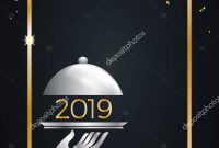 New Year Eve Dinner Template Poster Cover Menu Vector — Stock intended for New Years Eve Menu Template