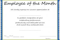 Newfreeemployeemonthawardtemplatecertificatepdfdoc pertaining to Certificate Of Participation Template Doc