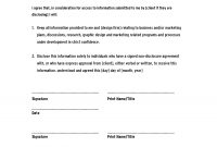 Non Disclosure Agreement Template Confidentiality Agreement regarding Financial Confidentiality Agreement Template