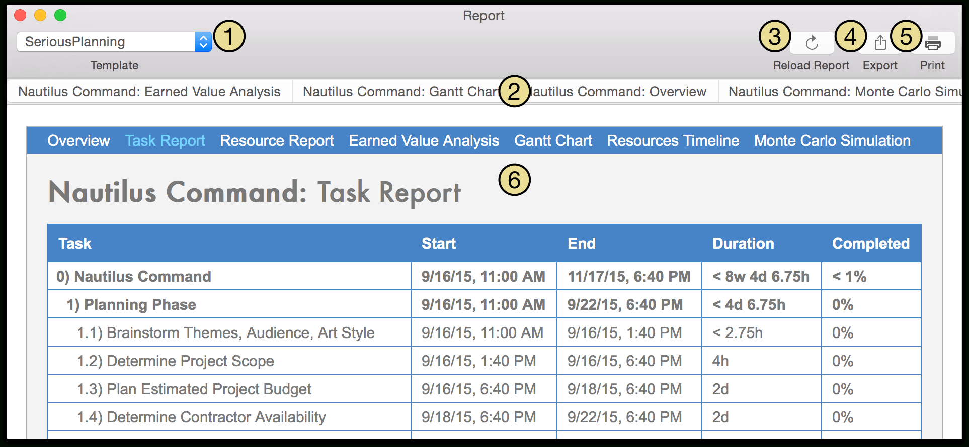 Omniplan  For Mac User Manual  Reporting And Printing for Html Report Template Download
