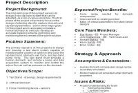 One Page Project Er Template Overview Executive Summary Excel regarding One Page Book Report Template