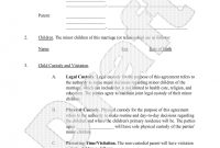 Parenting Plan  Child Custody Agreement Template With Sample with Joint Custody Agreement Template