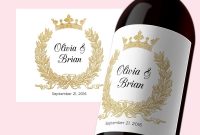 Pdf Template X Editable Wine Label Instant Download Wedding Wine regarding Template For Wine Bottle Labels