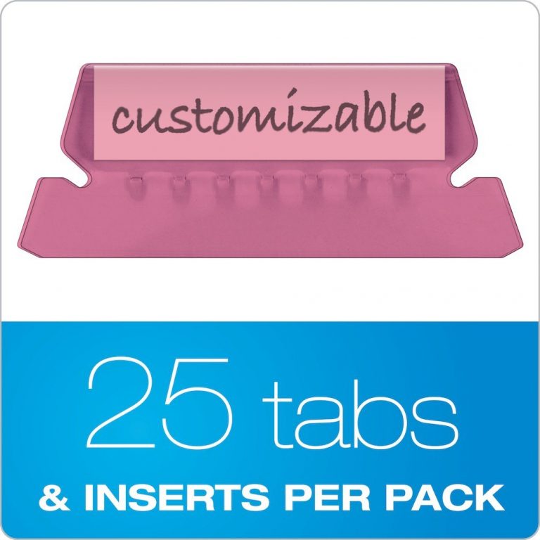 Pendaflex Hanging Folder Tabs " Clear Pink Tabs Inserts Per pertaining