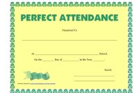 Perfect Attendance Certificate Printable  Free Download  Dtemplates throughout Perfect Attendance Certificate Free Template
