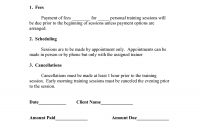 Personal Training Contract Templates  Five  Fitness  Personal throughout Personal Training Cancellation Policy Template