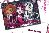 Personalised Monster High Birthday  Any Greetings Card A Your Name throughout Monster High Birthday Card Template