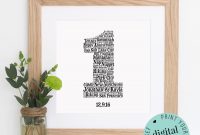 Personalised St Anniversary Gift  Word Art  Printable Gift pertaining to Word Anniversary Card Template