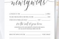 Personalized Newlyweds Advice Cards Script Wedding Advice Card For in Marriage Advice Cards Templates