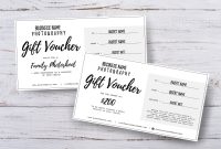 Photography Gift Voucher Certificate Template Psd For  Etsy throughout Photoshoot Gift Certificate Template