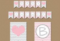 Pink And Grey Baby Shower Banner Girl Baby Shower Banner  Etsy with Baby Shower Banner Template
