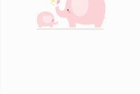 Pink Baby Elephant  Free Printable Baby Shower Invitation Template within Blank Elephant Template