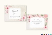 Pink Floral Thank You Card Design Template In Psd Word Publisher with Thank You Card Template Word