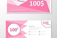 Pink Gift Voucher Template Layout Design Set Vector Image regarding Pink Gift Certificate Template