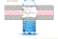 Pink Gray Dots Baby Princess Baby Shower Water Bottle Labels throughout Baby Shower Water Bottle Labels Template