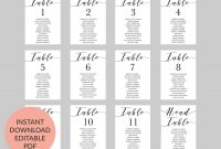 Place Card Template Table Number Template Seating Chart  Etsy in Michaels Place Card Template