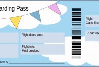 Plane Ticket And Boarding Pass For First Birthday Party Invitation with Plane Ticket Template Word