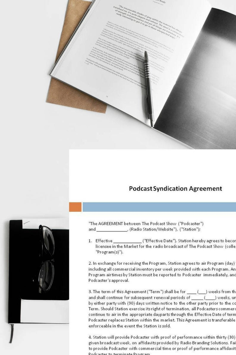 Podcast Syndication Agreement Syndication Agreement Podcast  Etsy intended for Radio Syndication Agreement Template